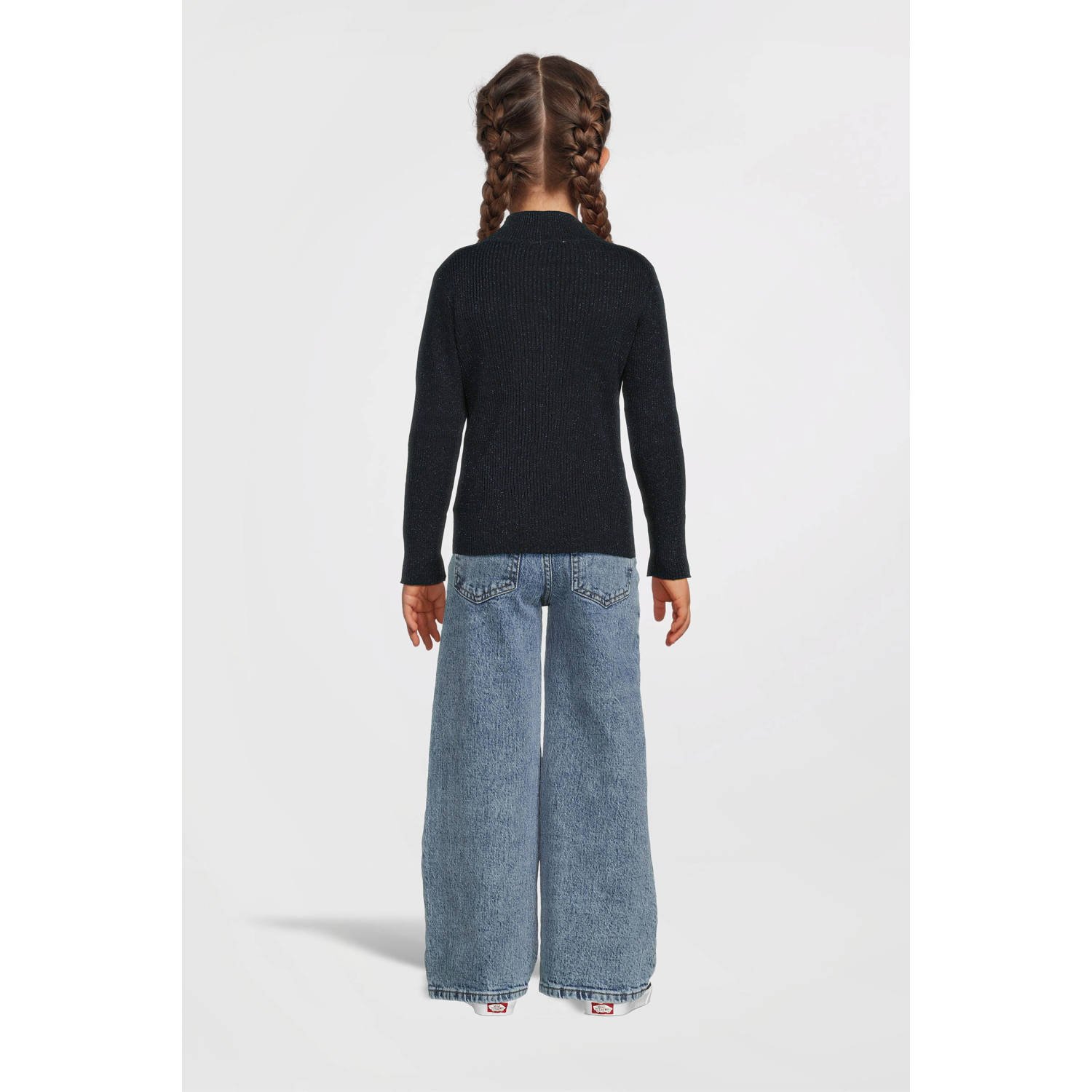 NAME IT KIDS top NKFPRIAGLITTER met glitters donkerblauw