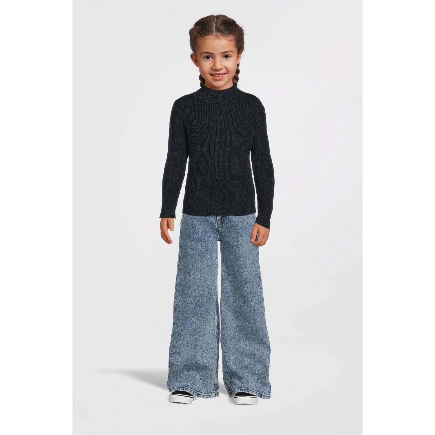 NAME IT KIDS top NKFPRIAGLITTER met glitters donkerblauw