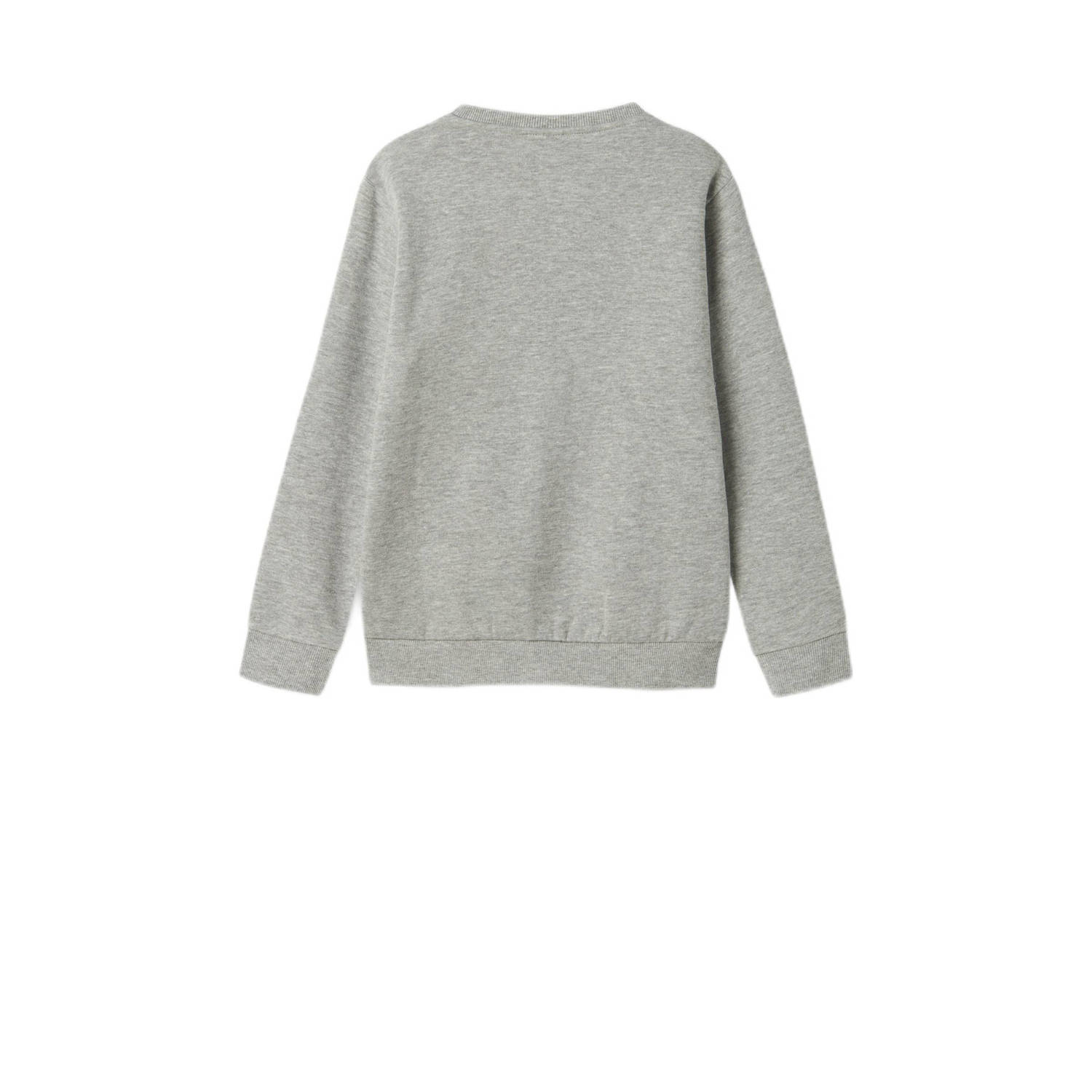 NAME IT KIDS sweater met printopdruk grijs melange