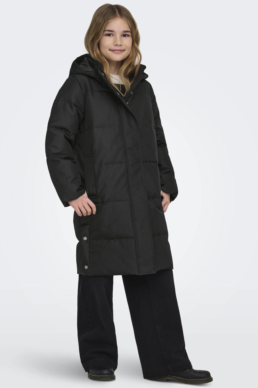 KIDS ONLY GIRL gewatteerde winterjas KOGIRENE zwart