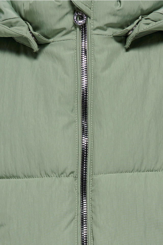 SOLOCOTE Winterjas voor meisjes, met capuchon, sherpa-gevoerd, lichte jas, dik, warm, puffy, waterdicht, winddicht, katoen, glanzende jassen, groen, 5-6 Jaar