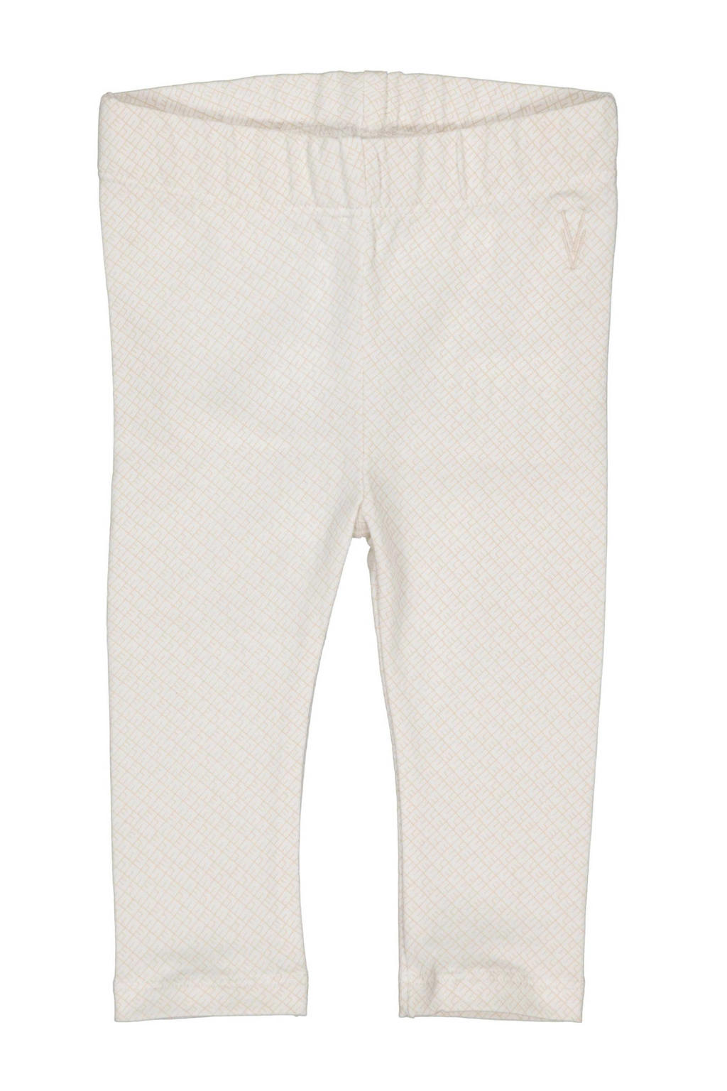 Wit en beige meisjes LEVV Newborn baby legging van stretchkatoen met elastische tailleband
