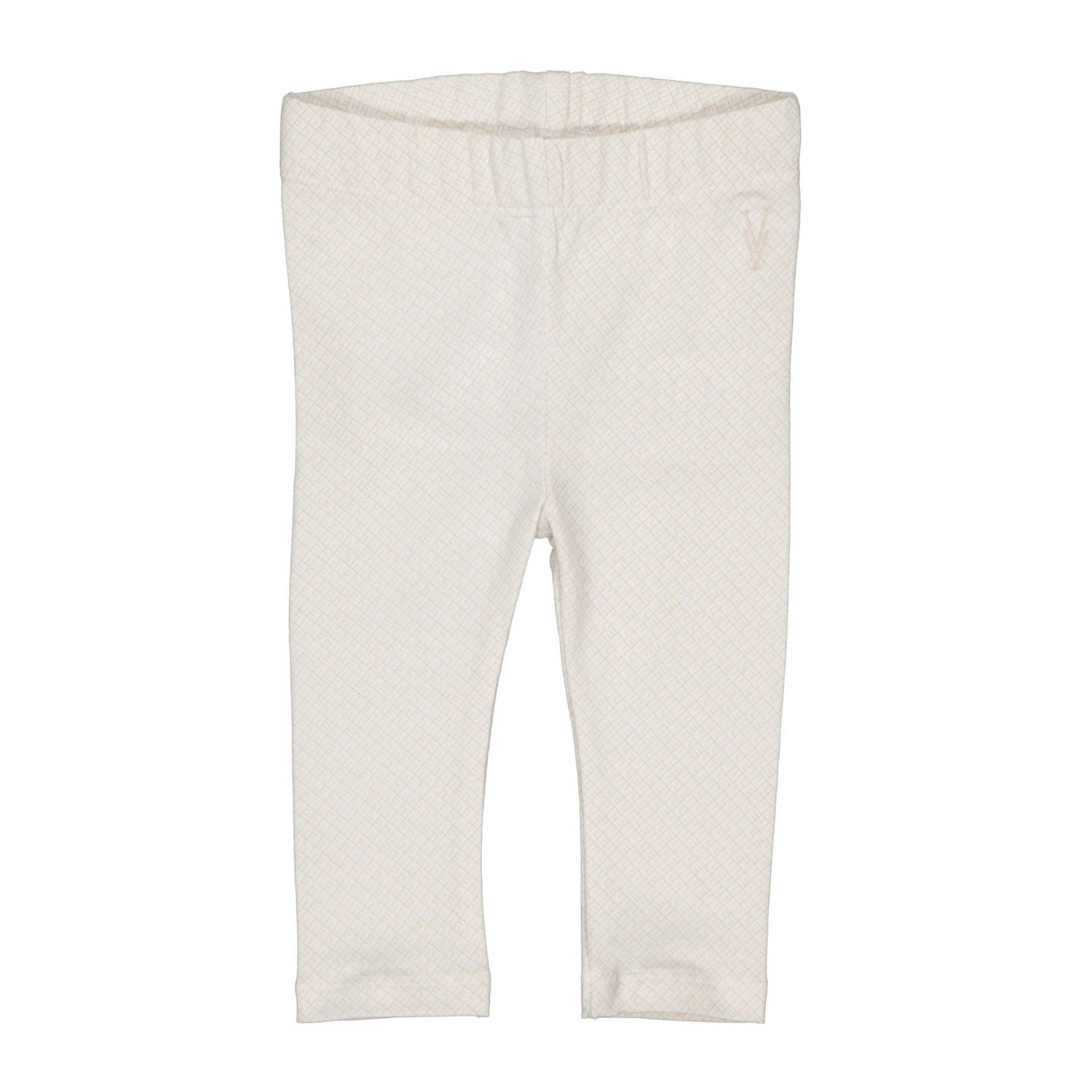 LEVV Newborn baby legging LNOUKNOS met all over print wit beige