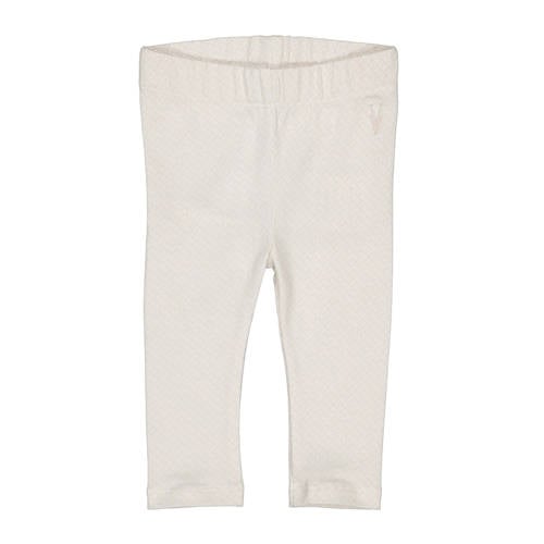 LEVV Newborn baby legging LNOUKNOS met all over print wit/beige afbeelding