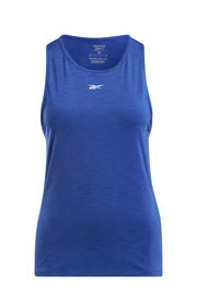 thumbnail: Blauwe dames Reebok Training sporttop van polyester met ronde hals
