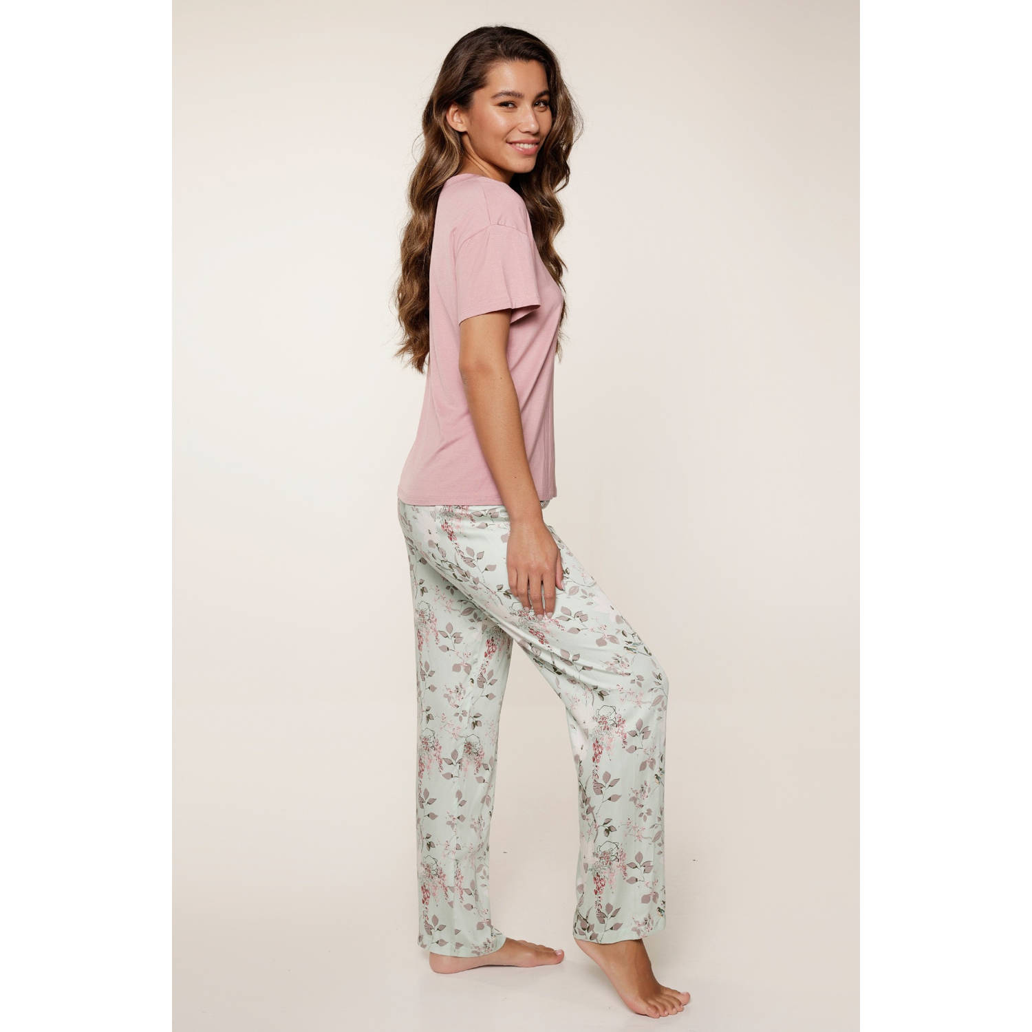 LingaDore pyjama roze lichtblauw