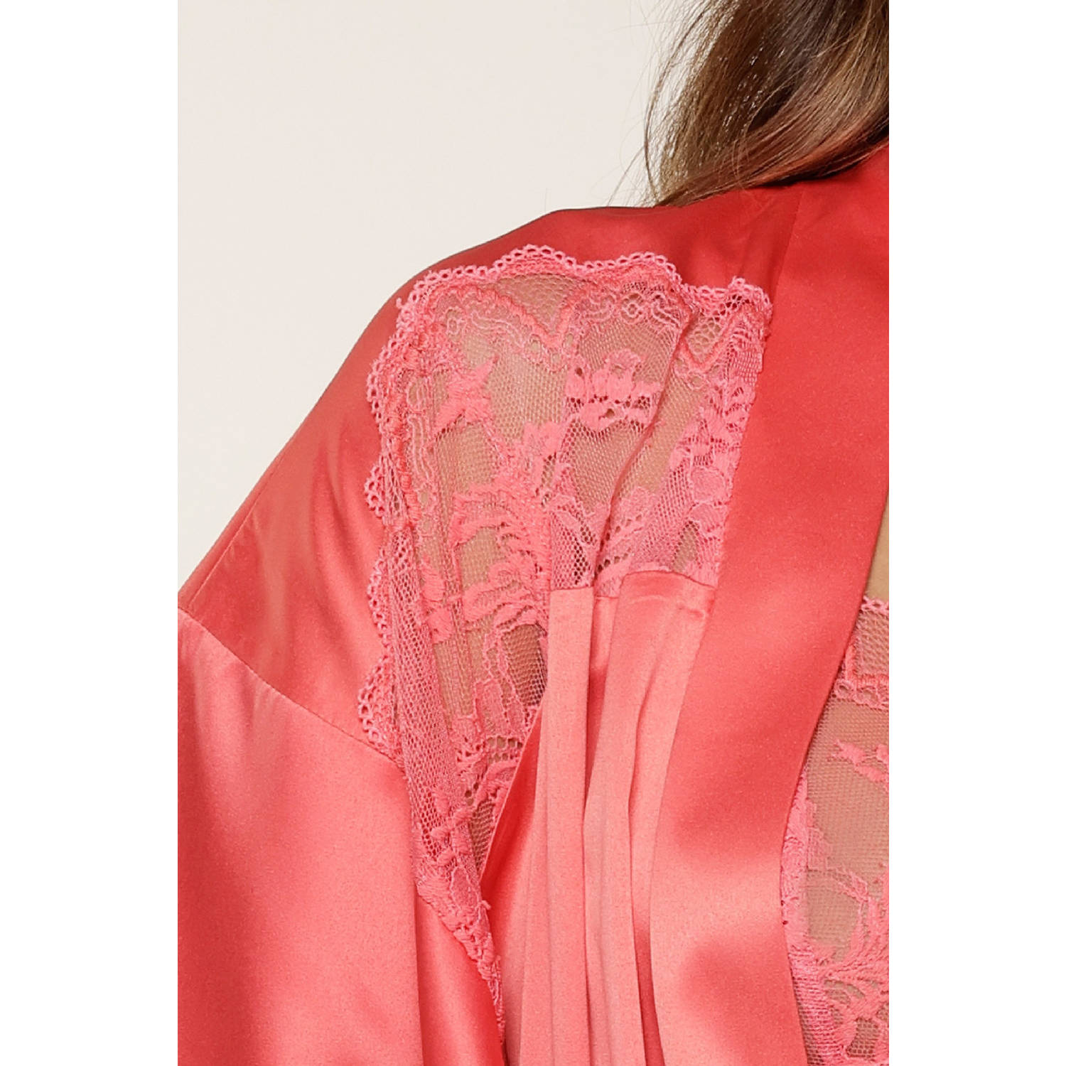 LingaDore satijnen kimono koraalrood