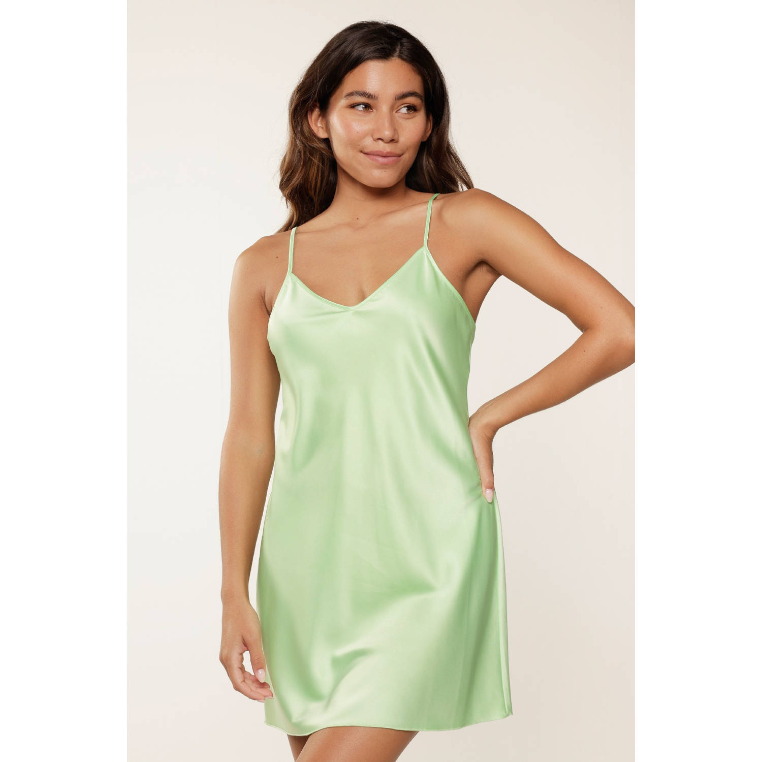 LingaDore satijnen slipdress Daily lichtgroen