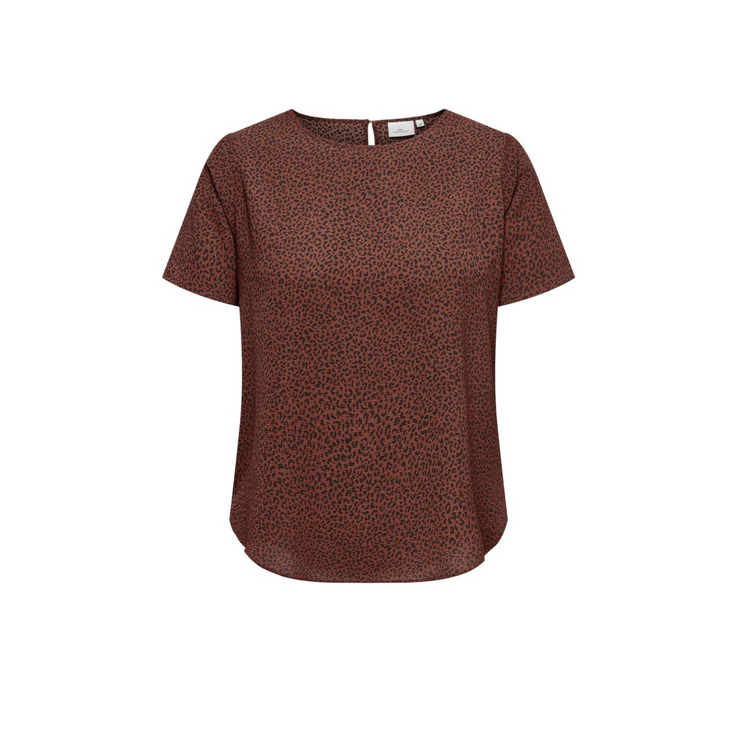ONLY CARMAKOMA top CARVICA met panterprint bruin zwart