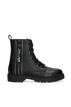 leren veterboots zwart