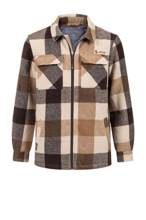 gewatteerd flanel overshirt Bello bruin/beige