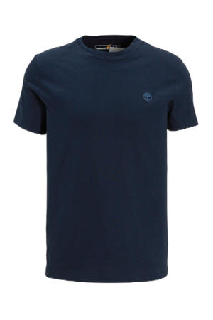slim fit T-shirt blauw