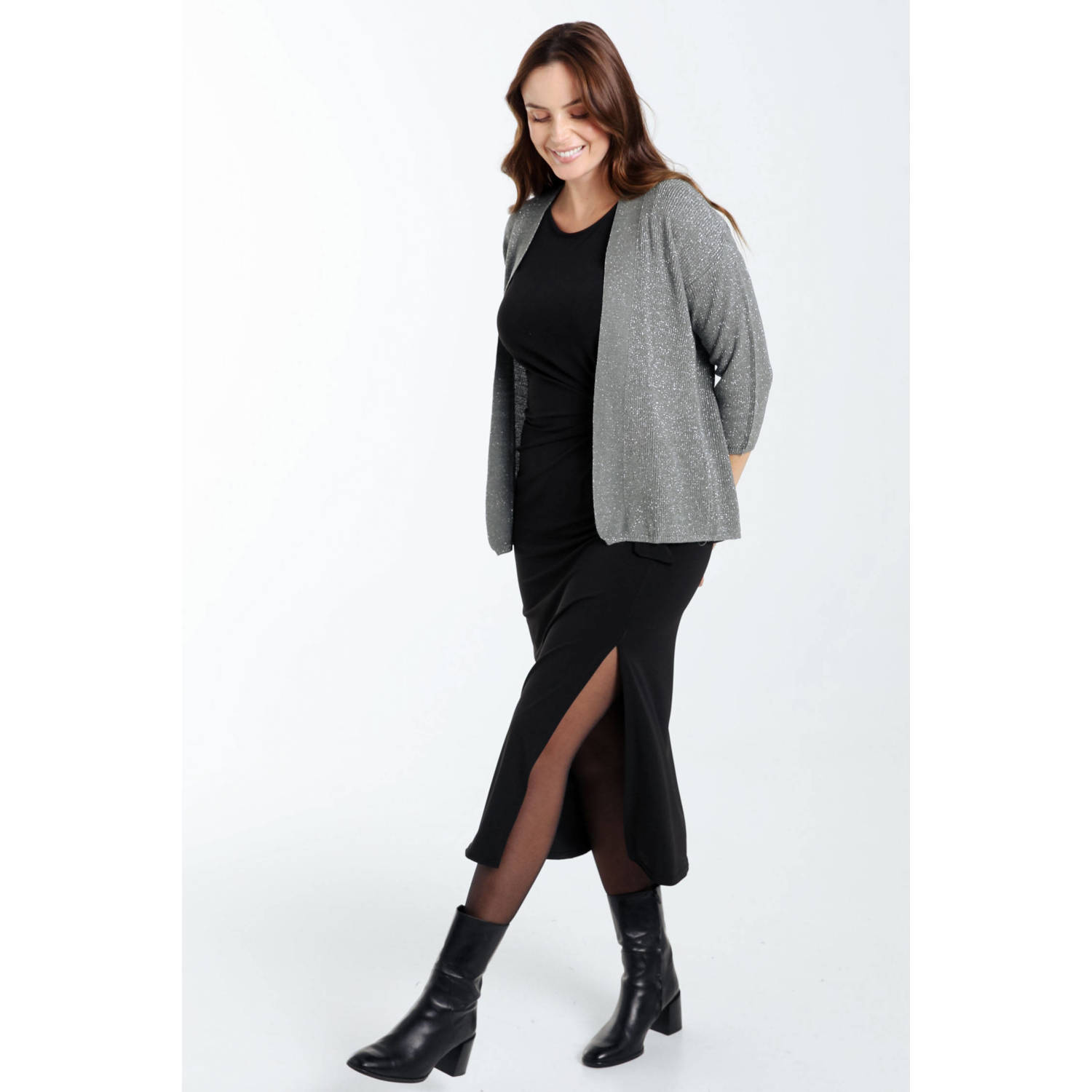 Paprika gebreid vest kaki