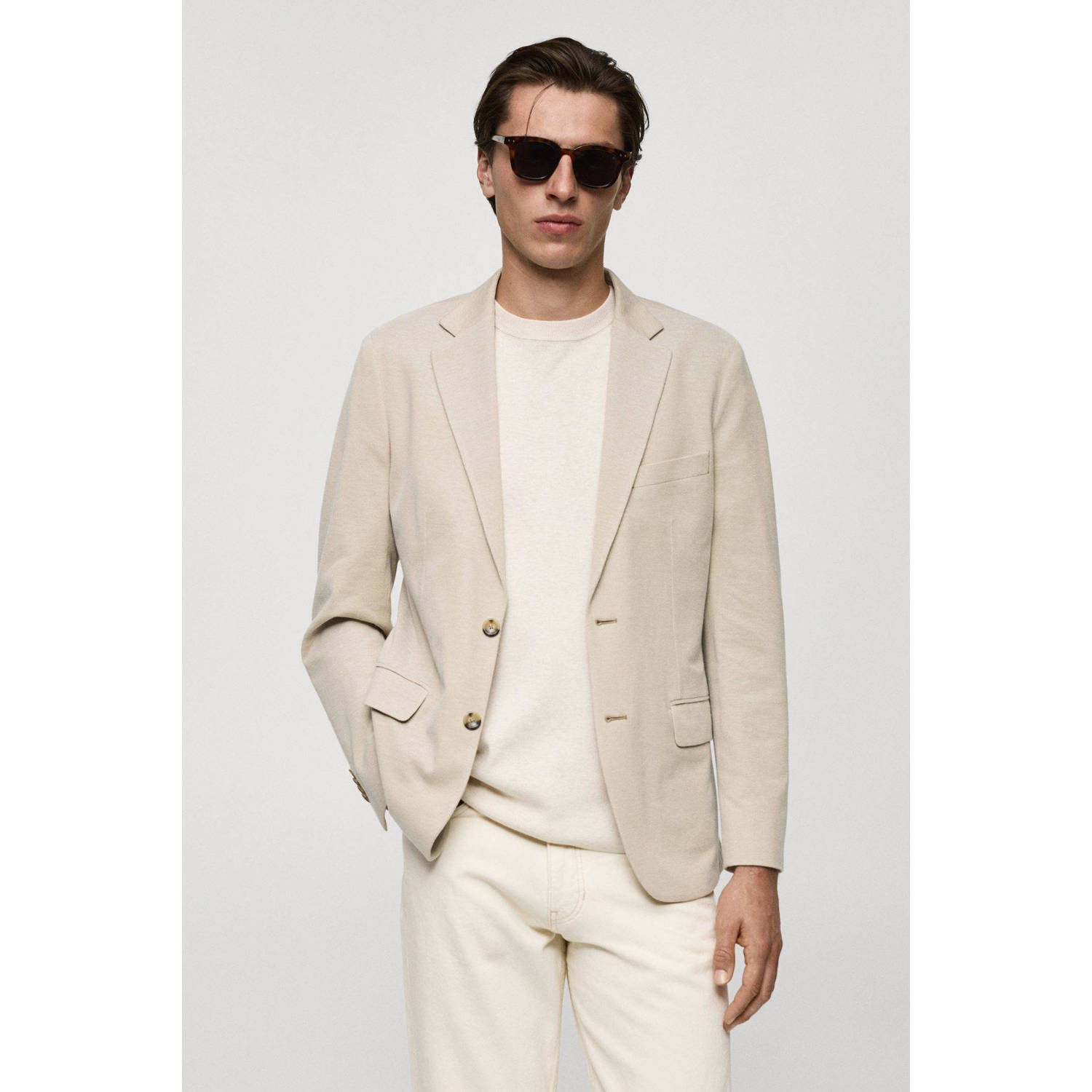 Mango Man slim fit colbert ecru