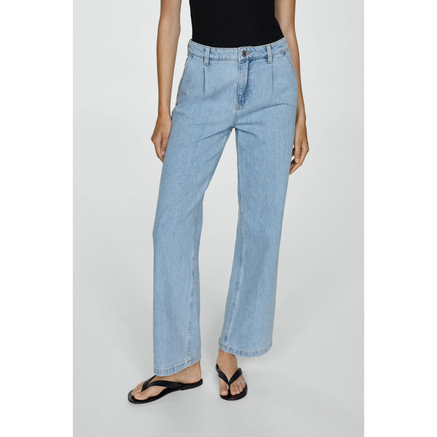 Mango wide leg jeans medium blue denim