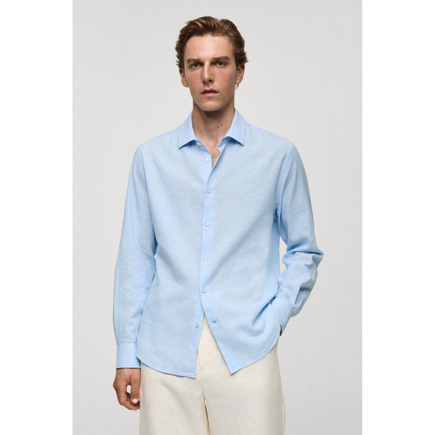 Mango Man gestreept regular fit overhemd