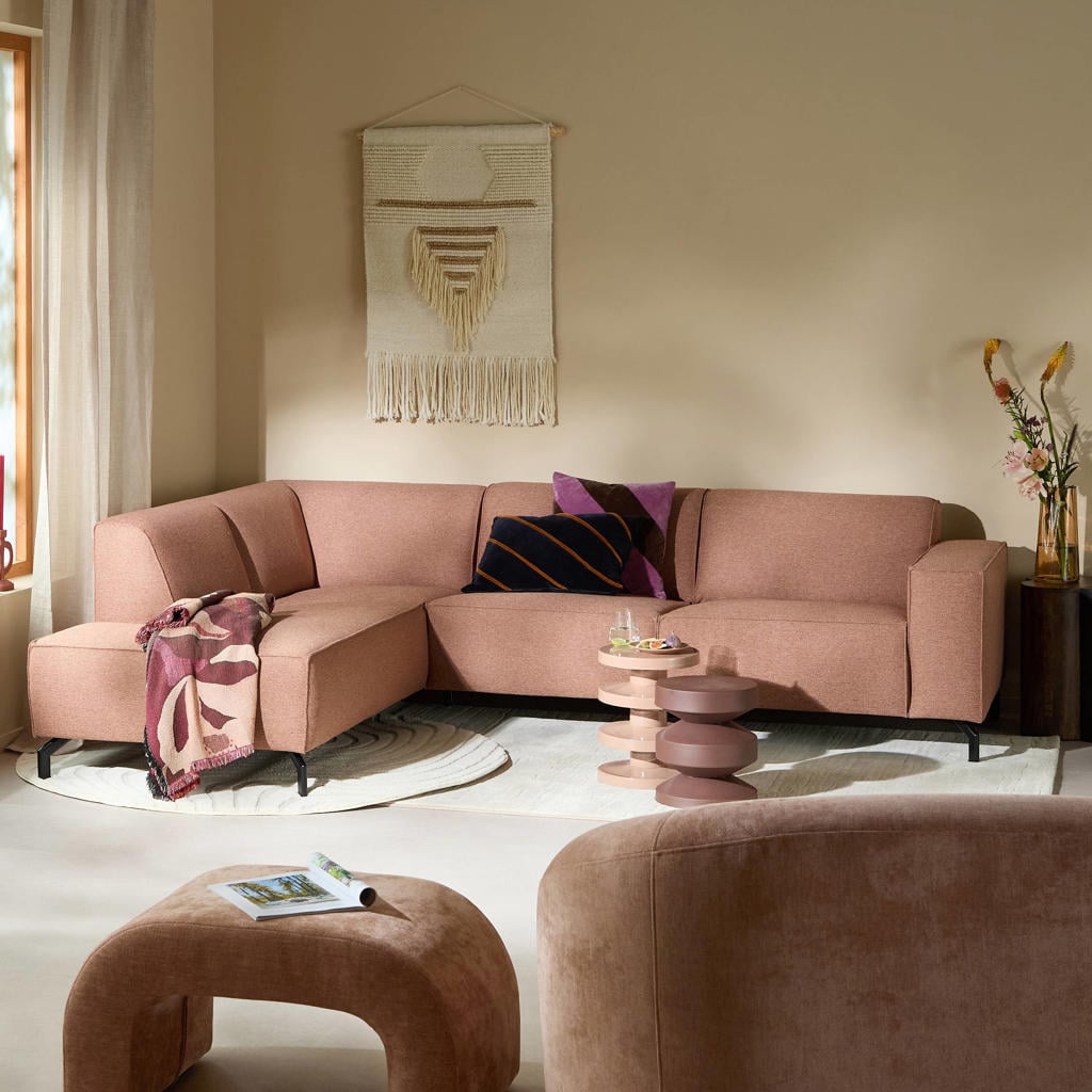 NOUS Living hoekbank Brent hoek links - roze