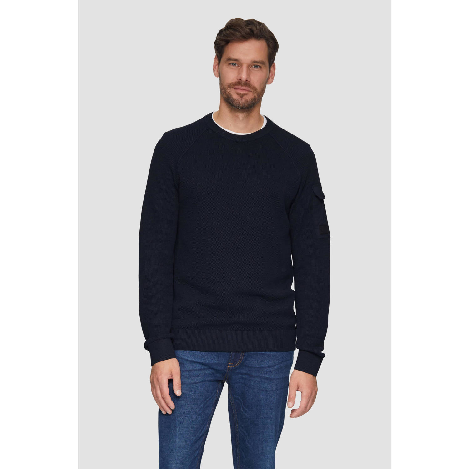 S.Oliver RED LABEL Regular fit gebreide pullover met raglanmouwen en structuurmix