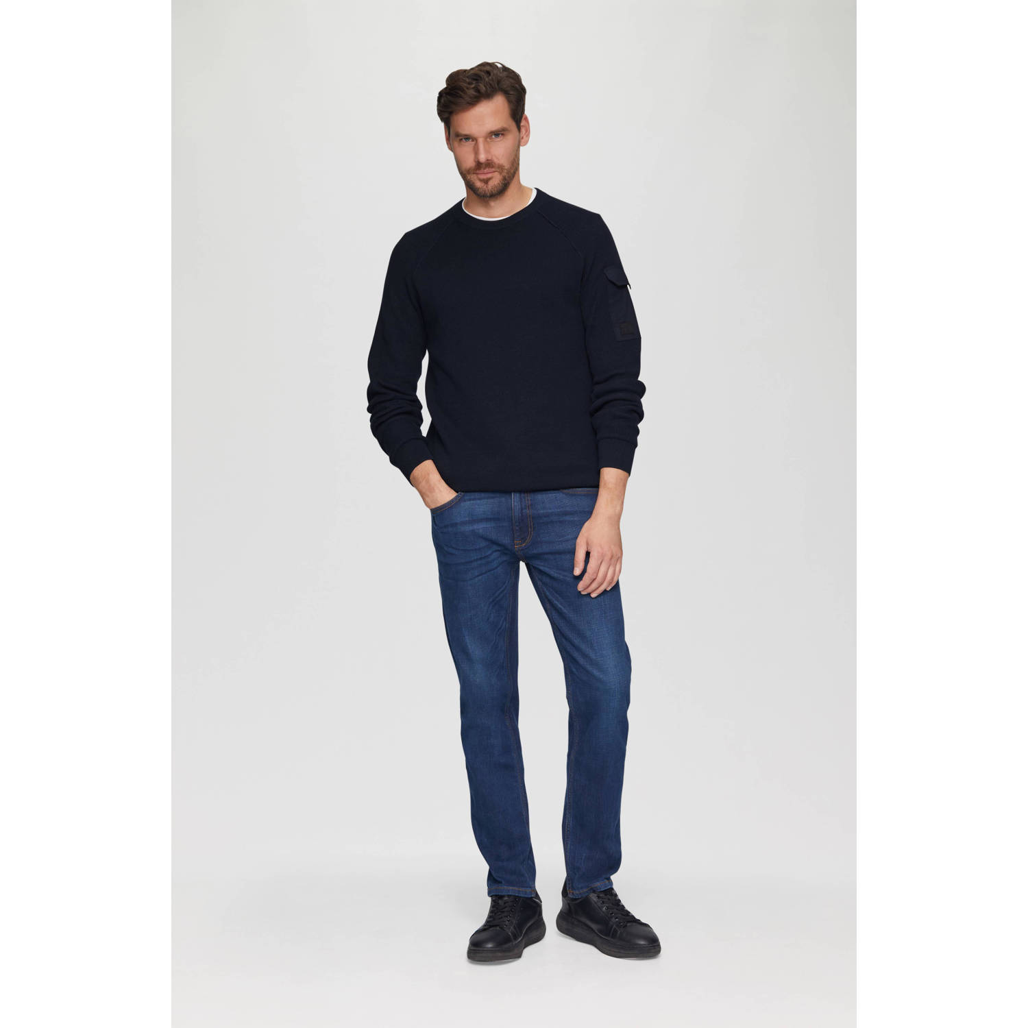 s.Oliver gebreide trui donkerblauw