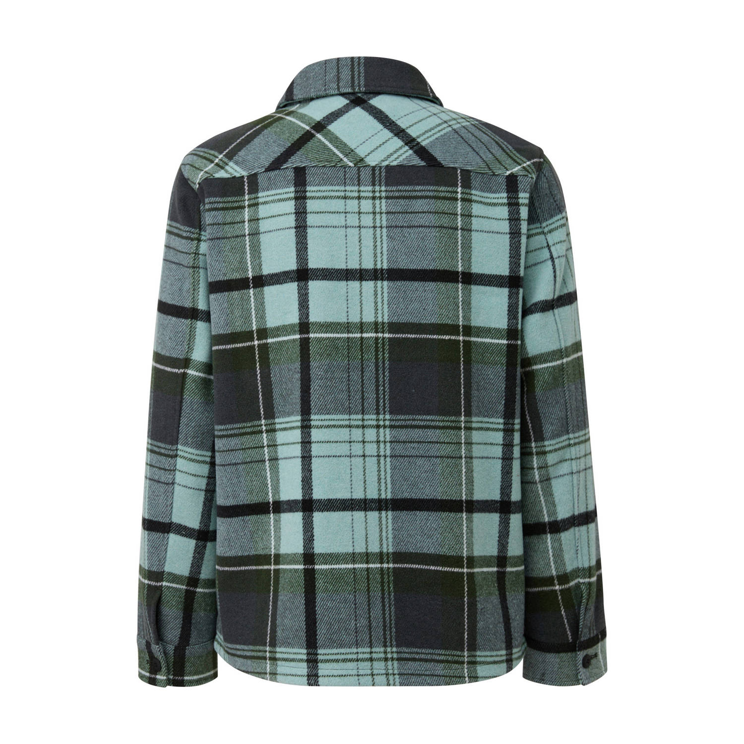 s.Oliver geruit regular fit overshirt met wol groen