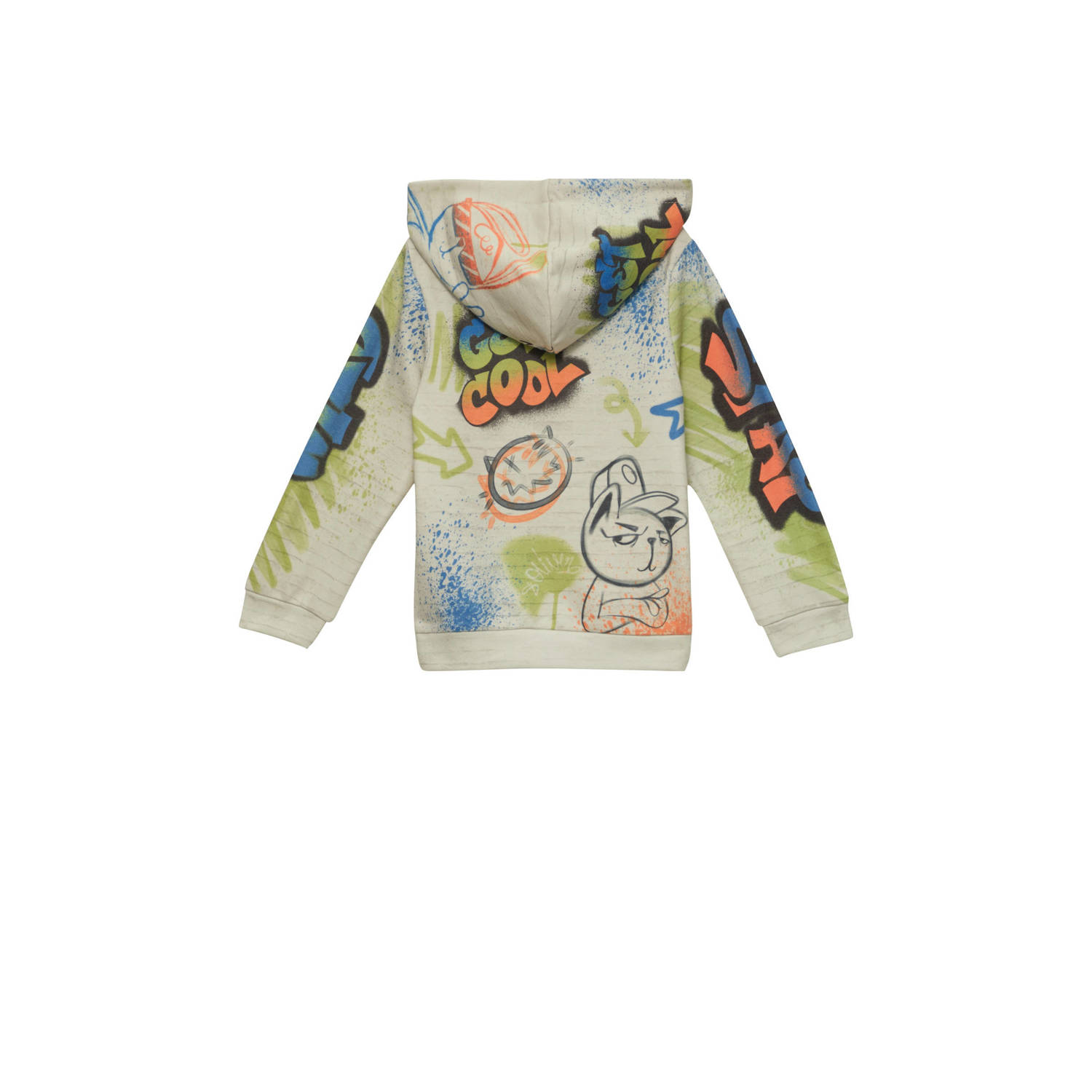 s.Oliver hoodie met all over print groen multicolor