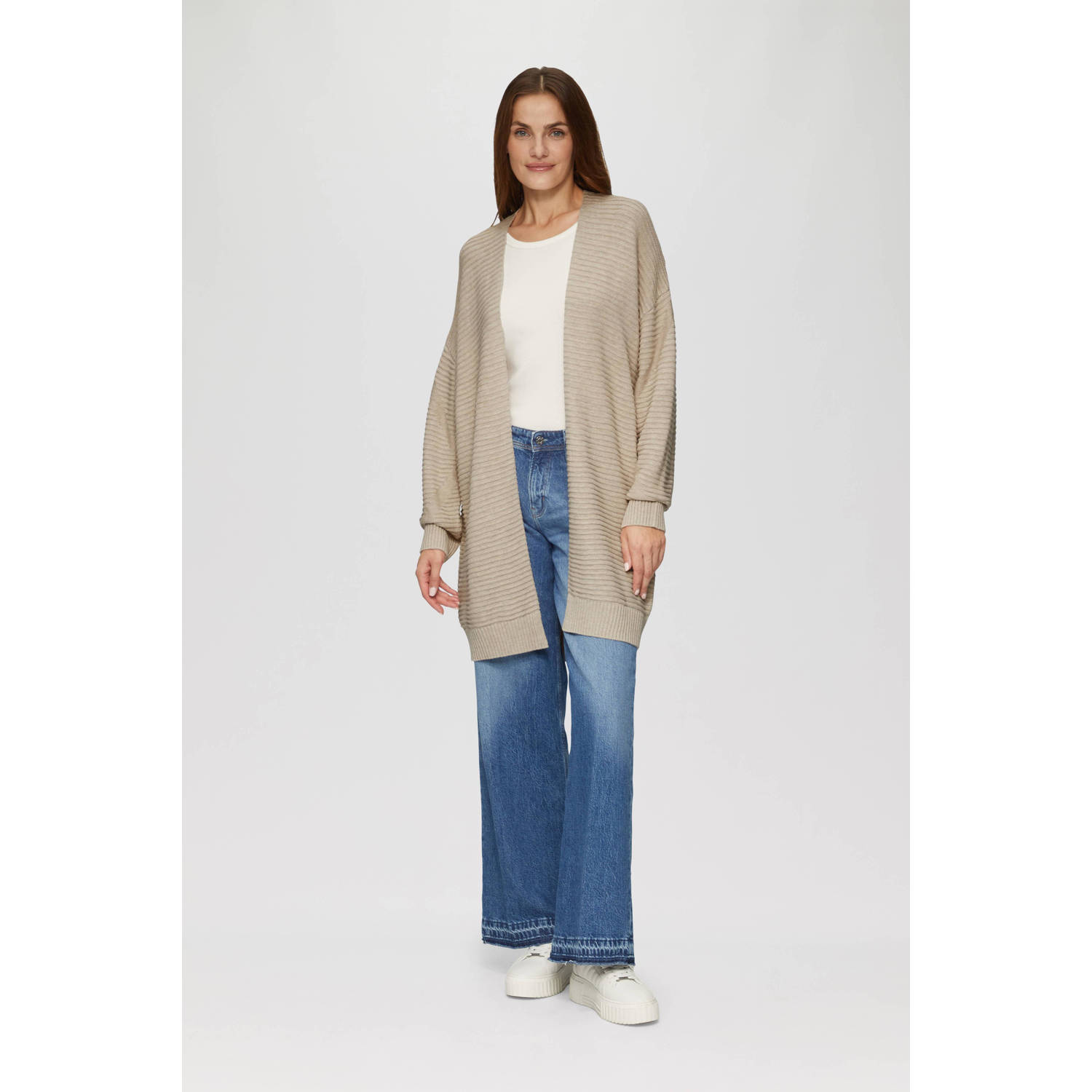 s.Oliver ribgebreid vest beige