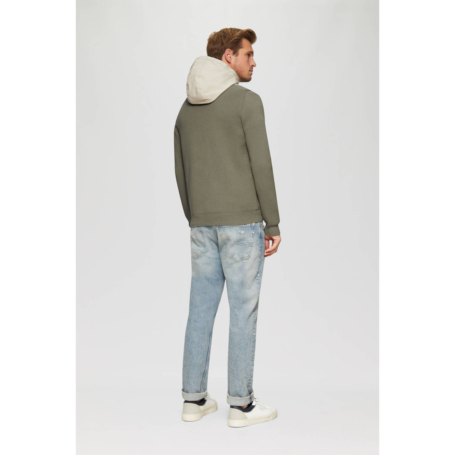 s.Oliver gebreid vest met logo groen
