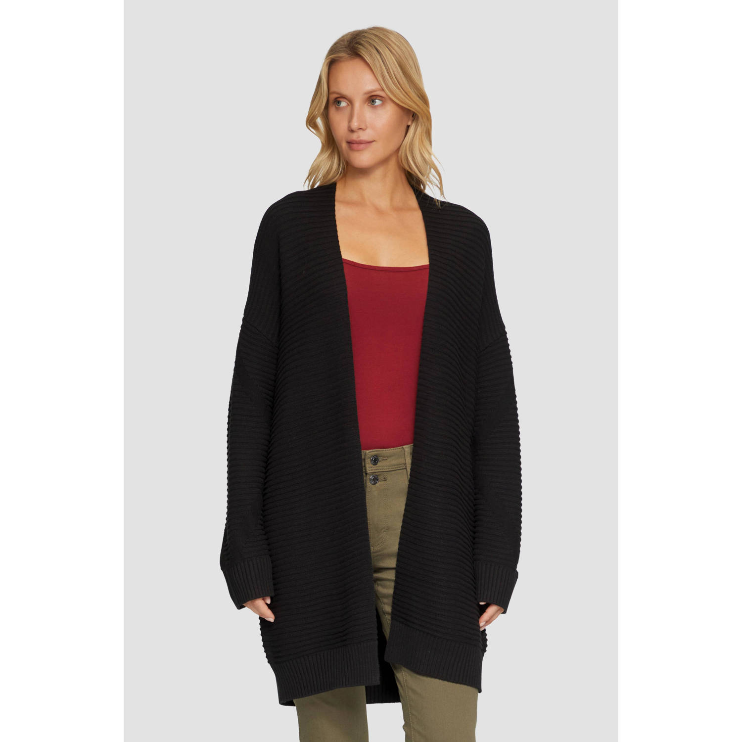 s.Oliver ribgebreid vest zwart