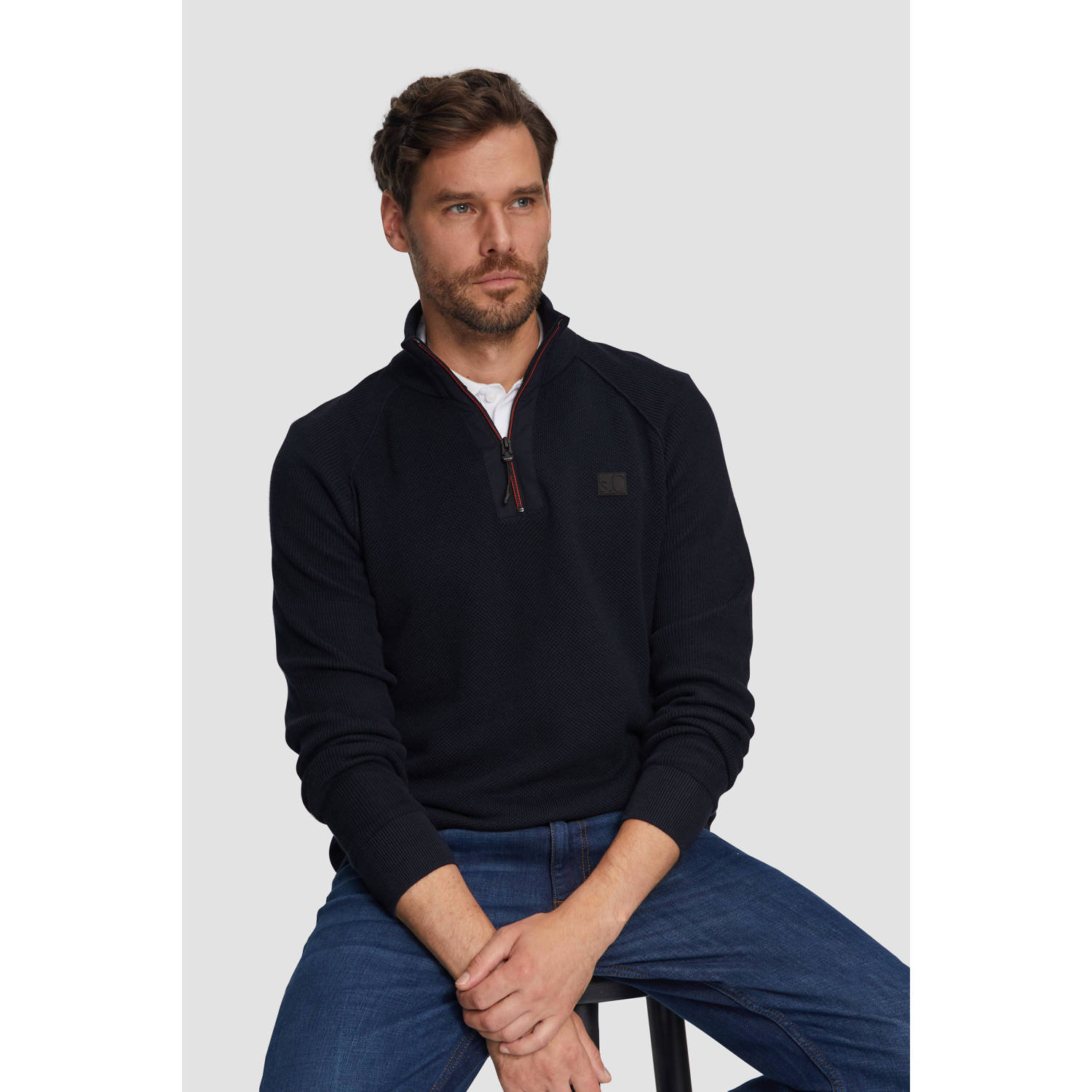 s.Oliver gebreide trui donkerblauw