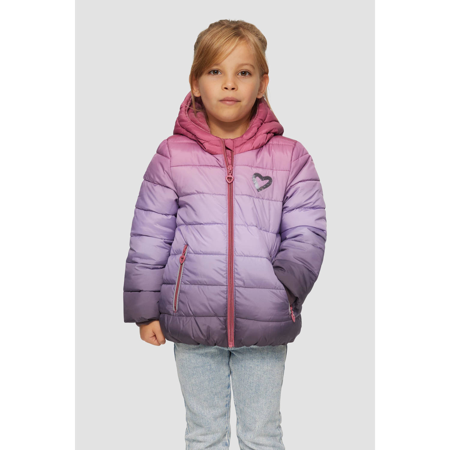 S.Oliver dip-dye gewatteerde tussenjas paars roze