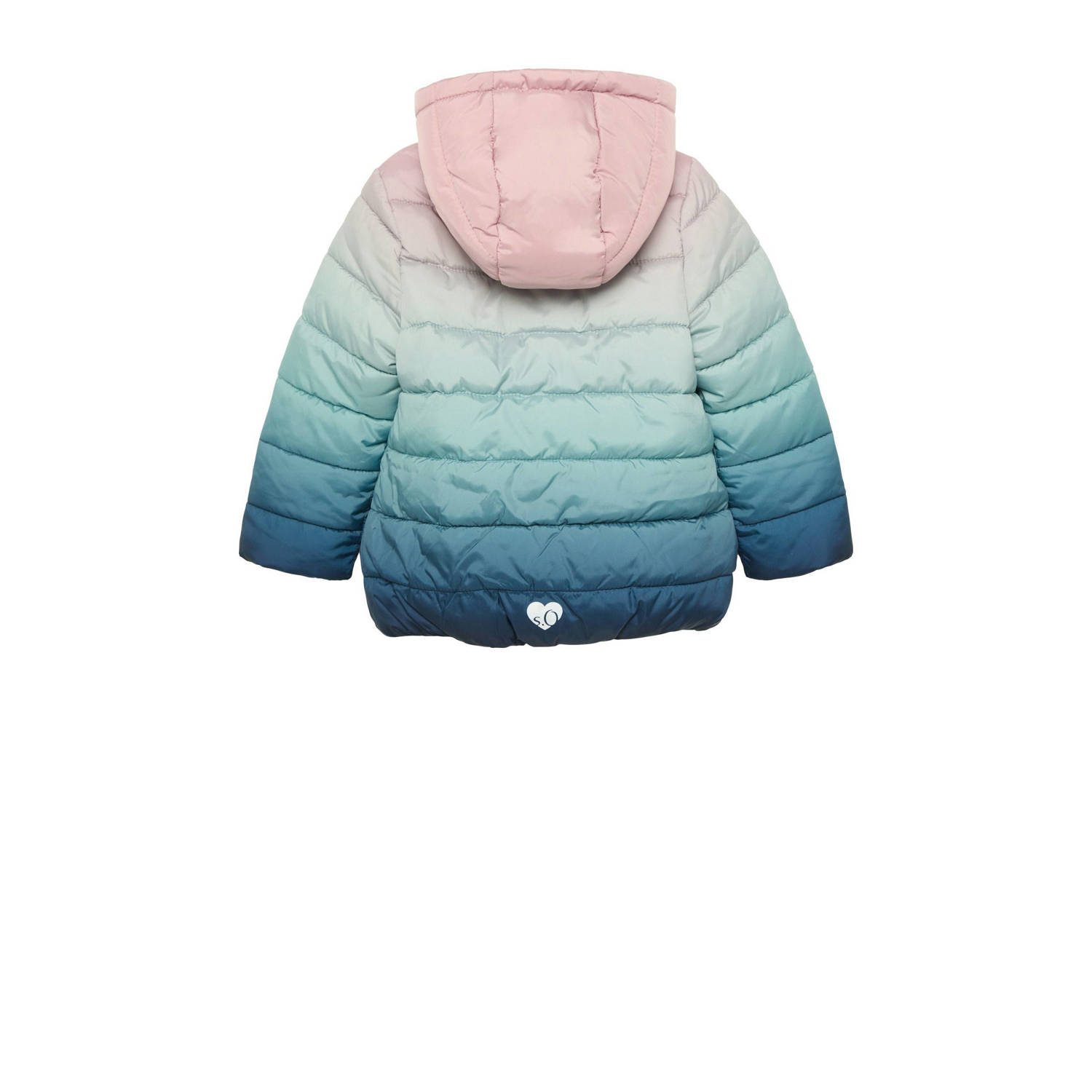 s.Oliver dip-dye gewatteerde tussenjas blauw roze