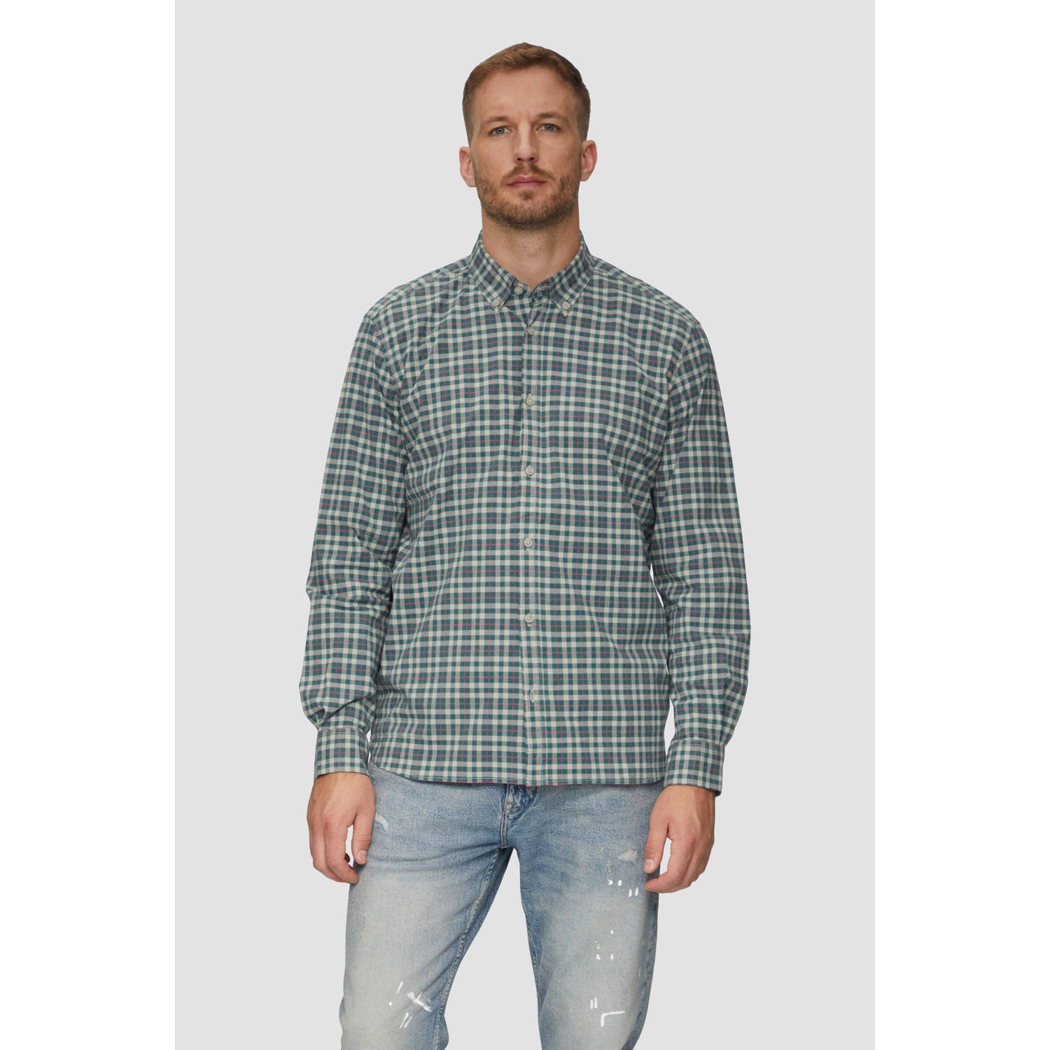 S.Oliver RED LABEL Regular fit vrijetijdsoverhemd van katoenstretch met button-downkraag