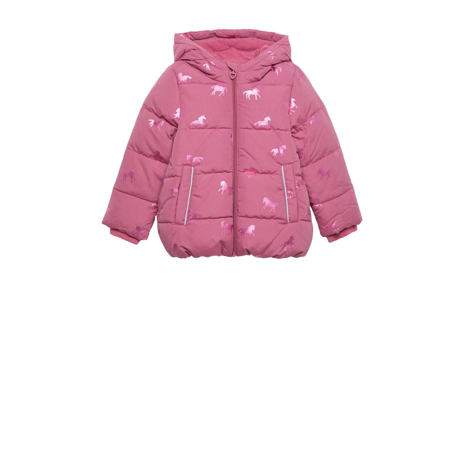 S.Oliver RED LABEL Loose fit gewatteerd jack met glanzende print en fleecevoering