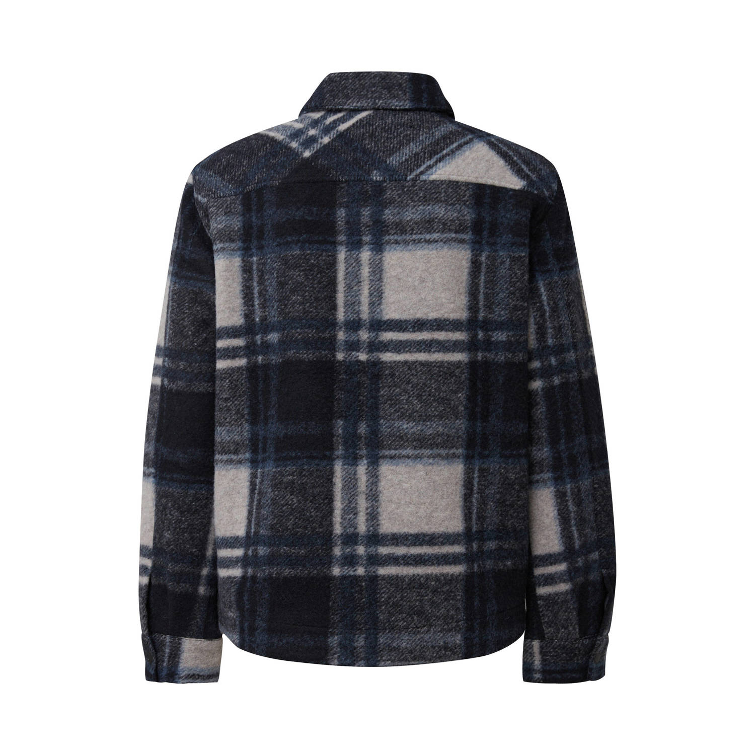 s.Oliver geruite tussenjas met wol blauw