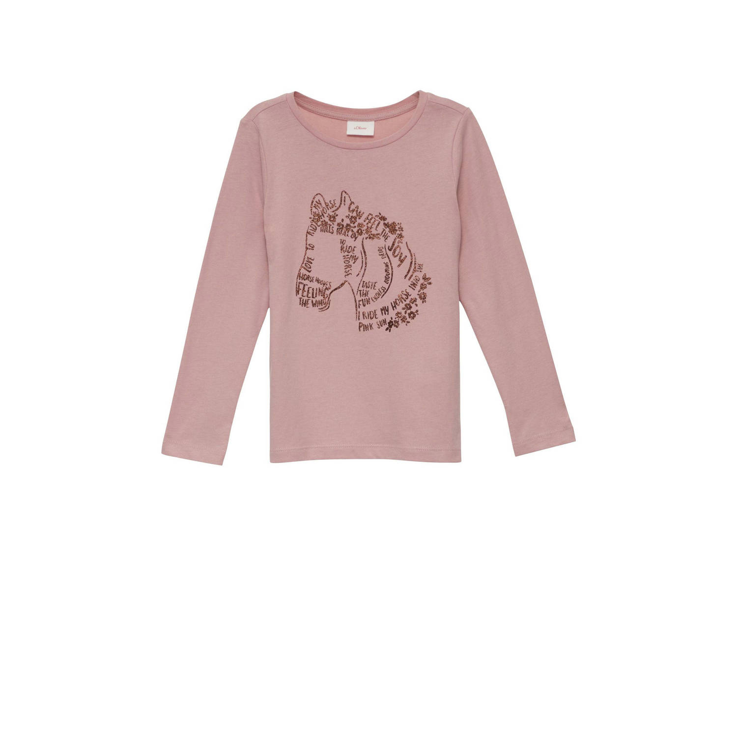 s.Oliver longsleeve met printopdruk roze