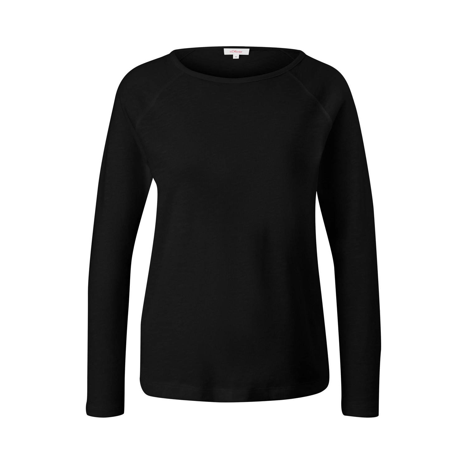 S.Oliver Shirt met lange mouwen met flammgarenstructuur en raglanmouwen