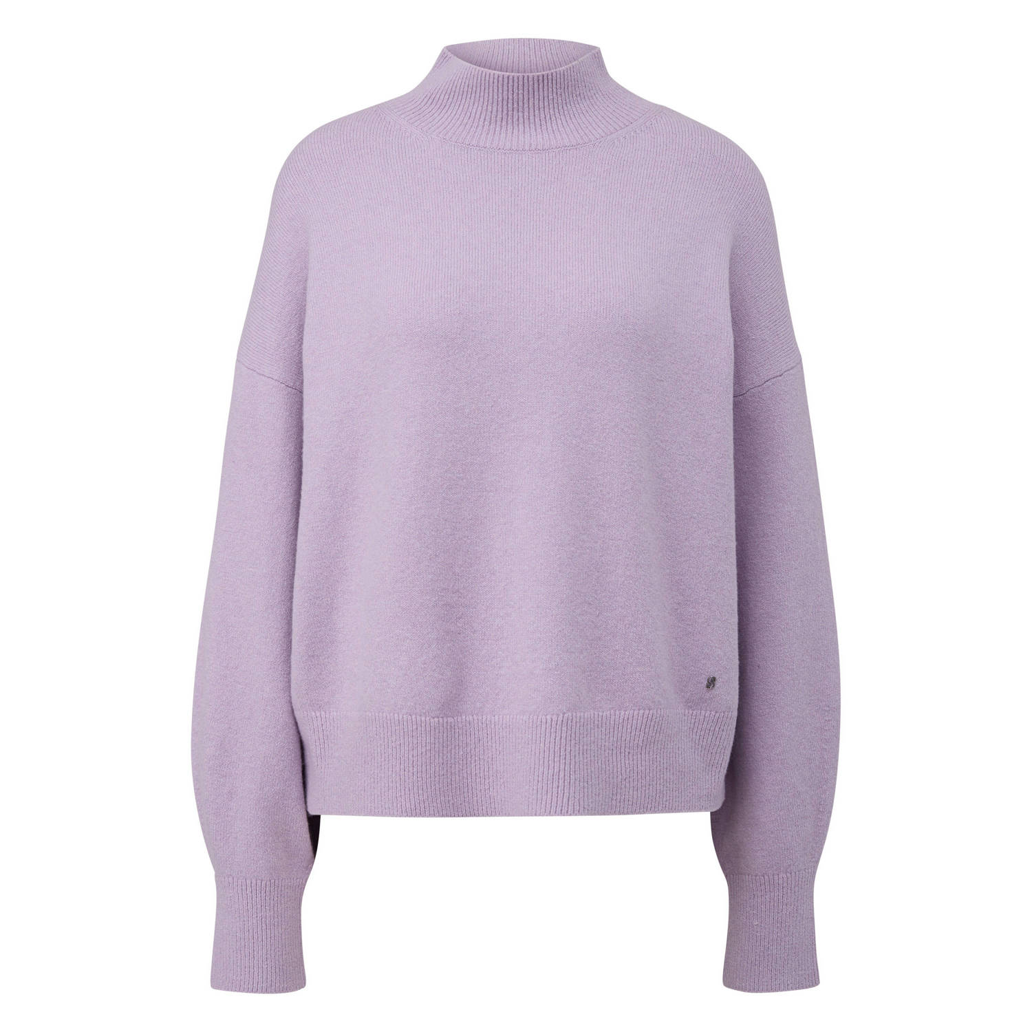 S.Oliver RED LABEL Relaxed fit gebreide pullover van een mix van katoen en wol met opstaande kraag
