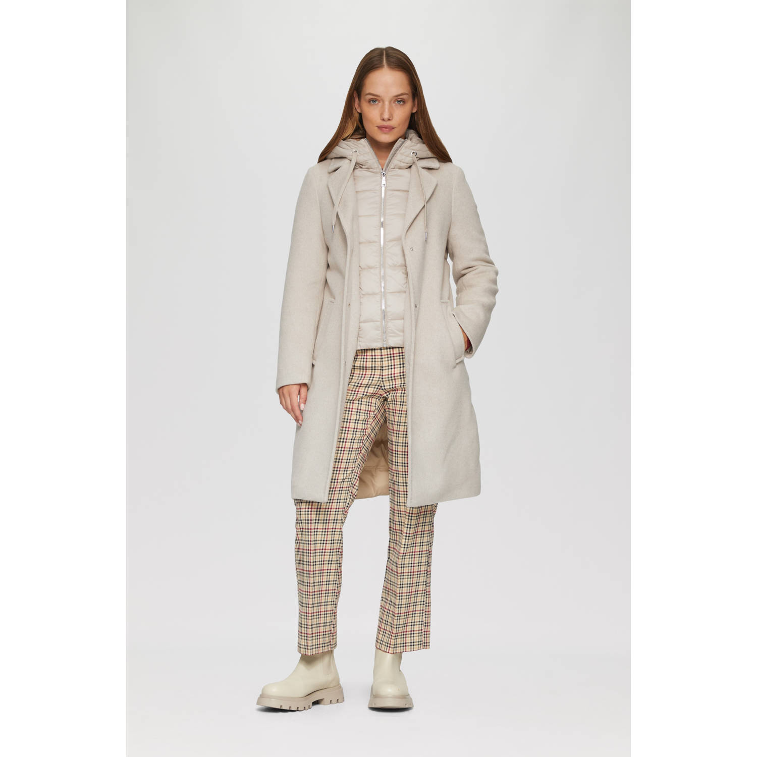 S.Oliver RED LABEL Regular fit lange jas van materiaalmix met uitneembare inzet