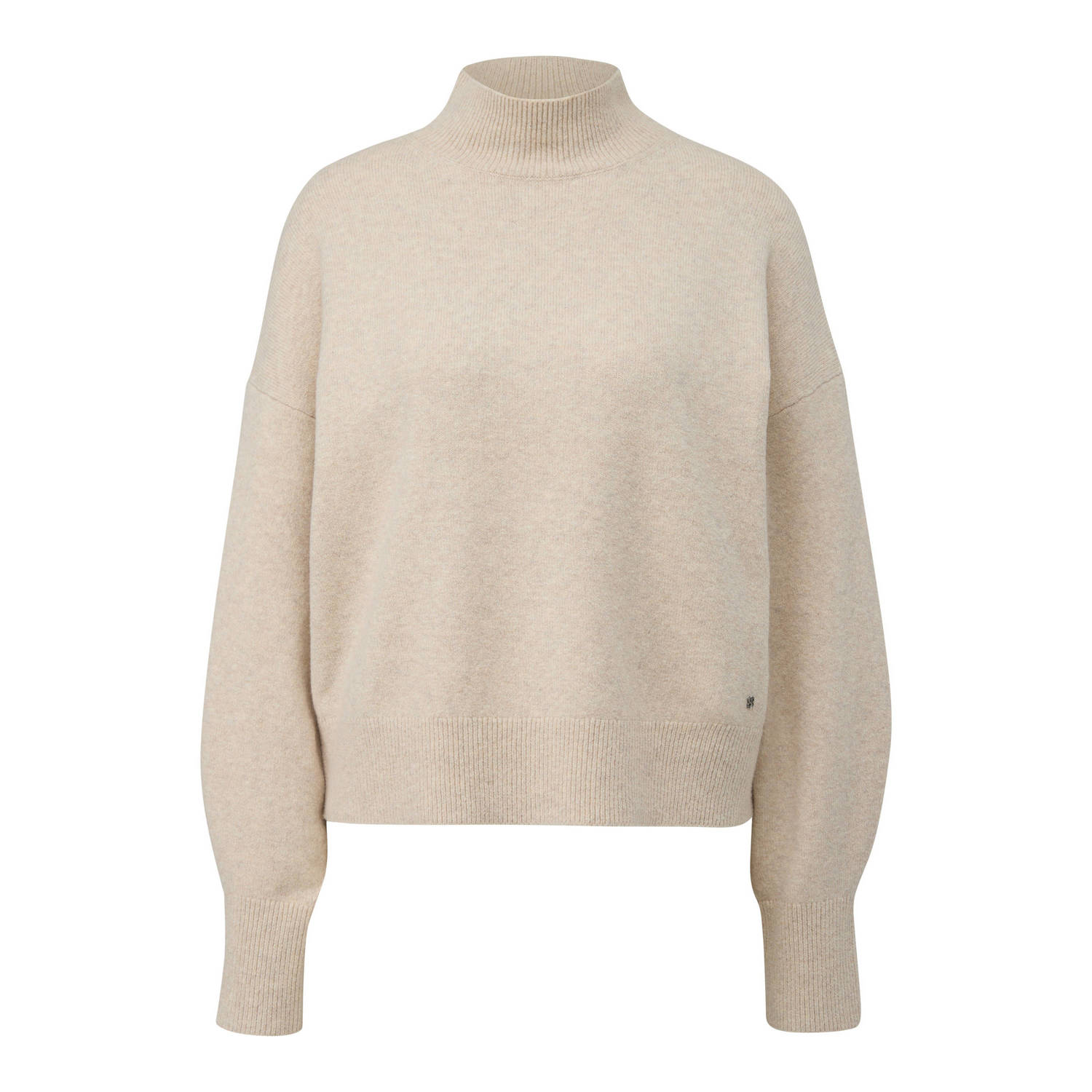S.Oliver RED LABEL Relaxed fit gebreide pullover van een mix van katoen en wol met opstaande kraag