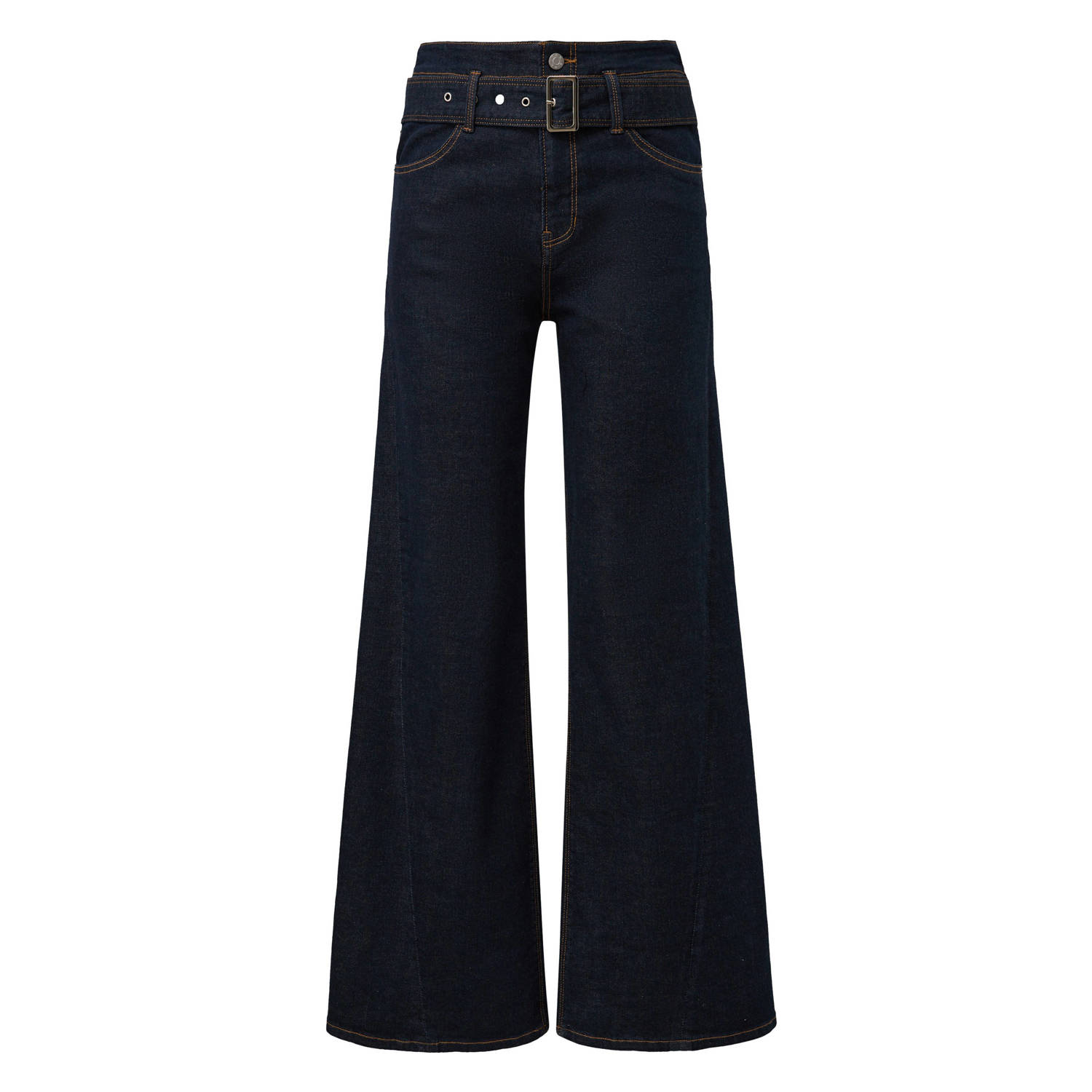 S.Oliver 5-pocket jeans Suri met textielriem en brede pijp