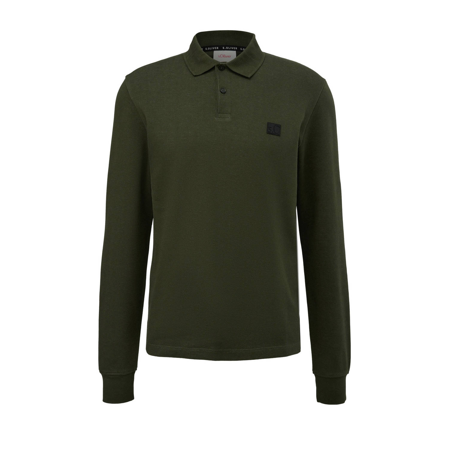 S.Oliver Poloshirt met lange mouwen met logo-badge