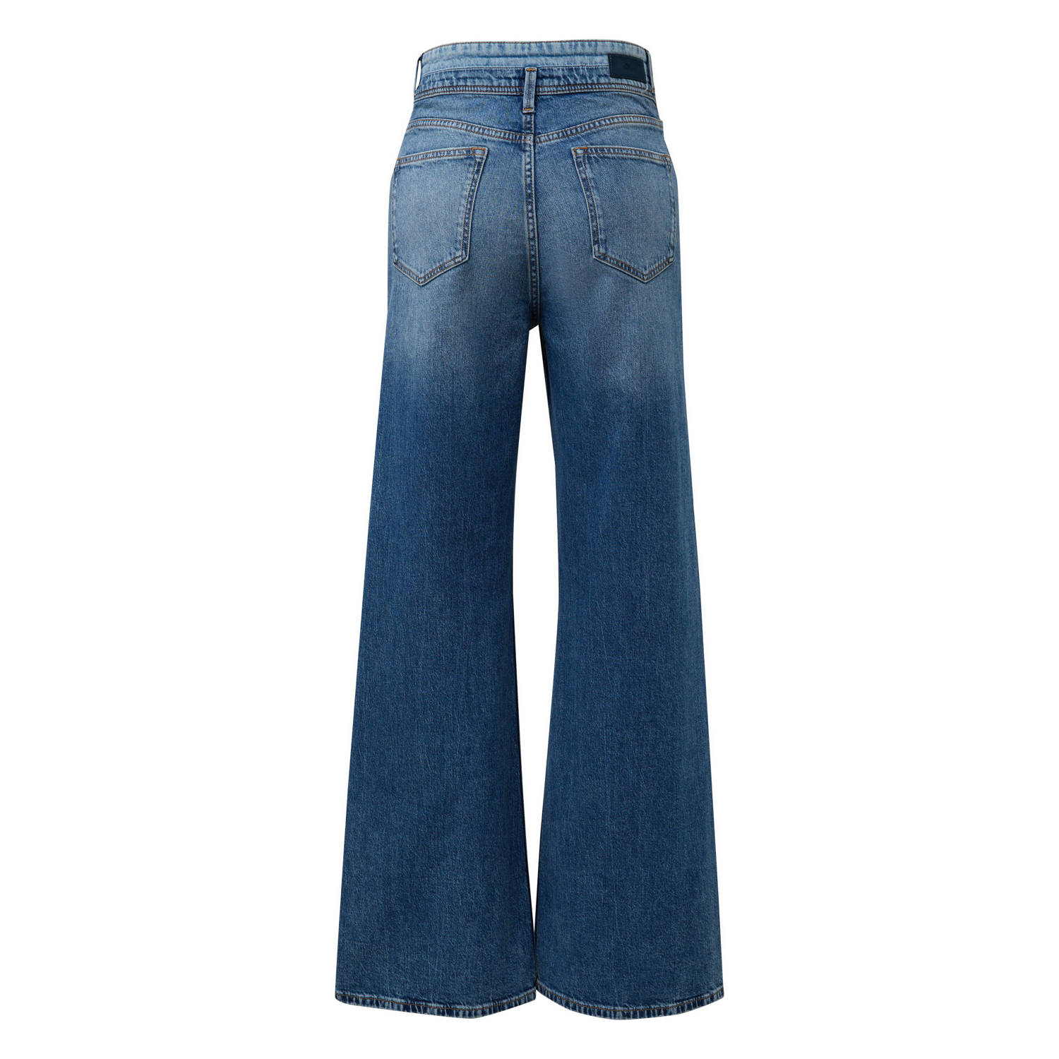 s.Oliver high waist wide leg jeans dark blue medium blue