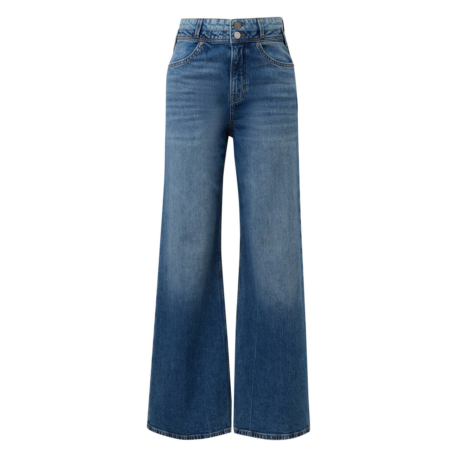 s.Oliver high waist wide leg jeans dark blue medium blue