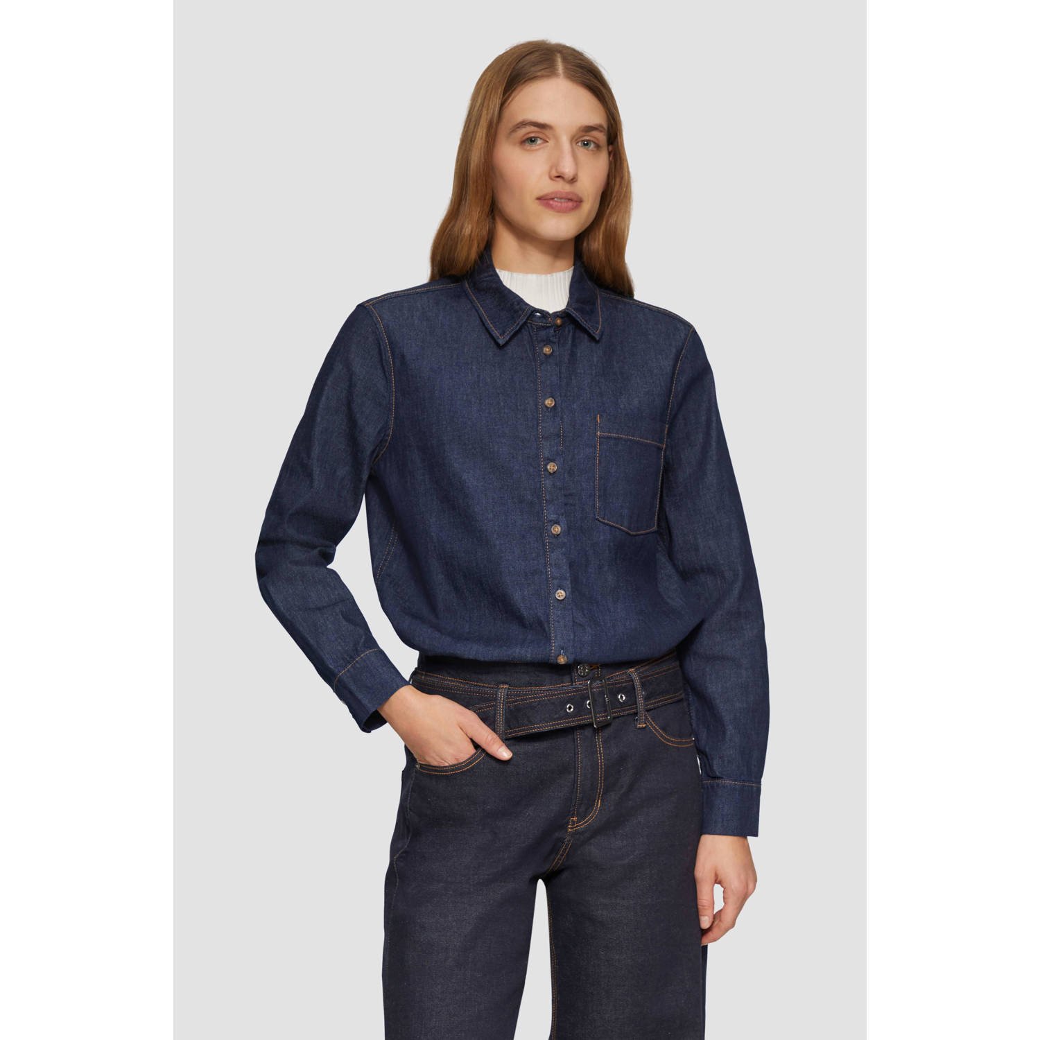 S.Oliver denim blouse dark blue denim