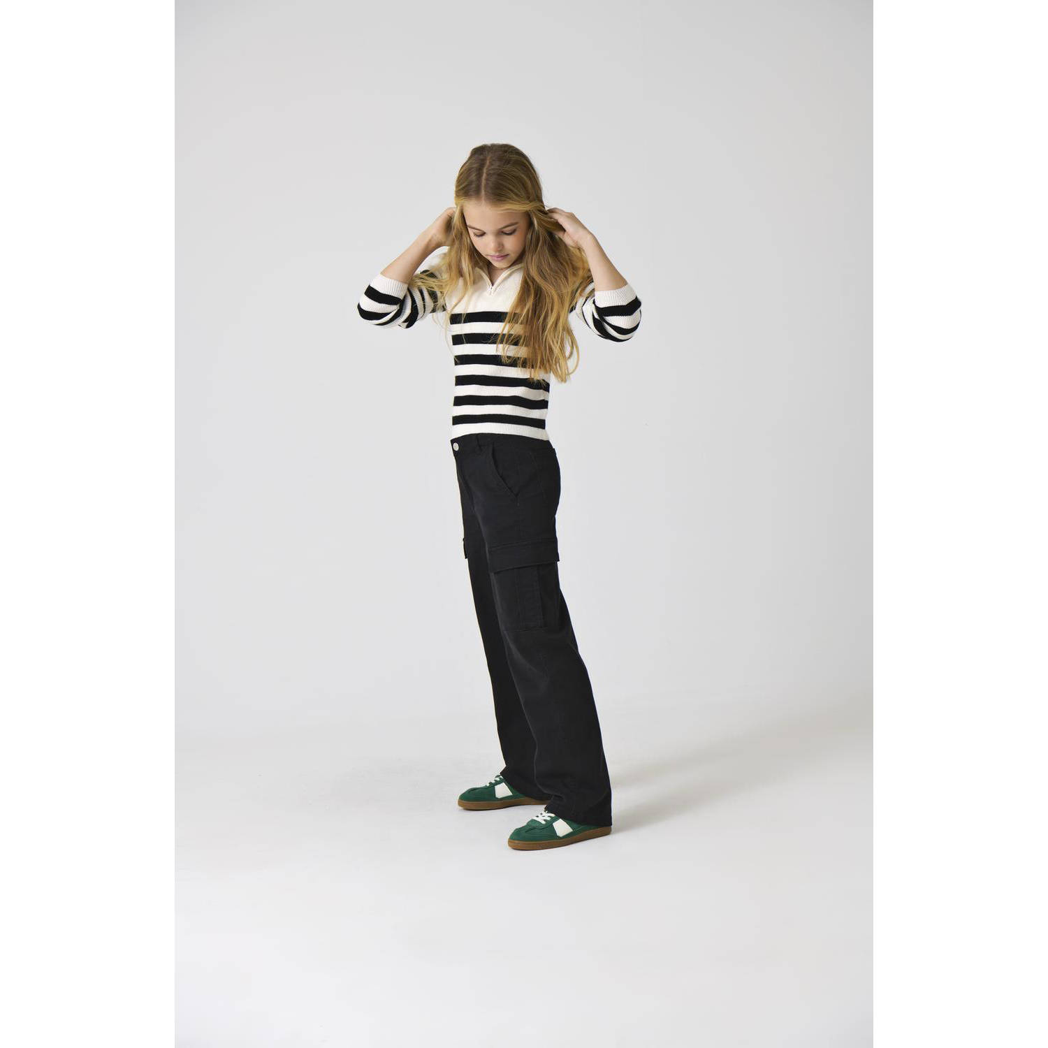 ONLY KIDS GIRL straight fit cargobroek KOGYARROW-VOX zwart