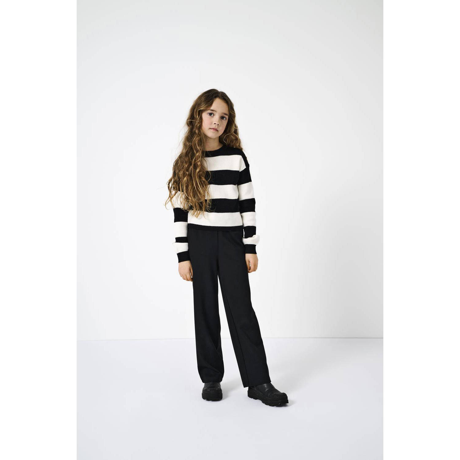 ONLY KIDS GIRL loose fit broek KOGPOPTRASH zwart