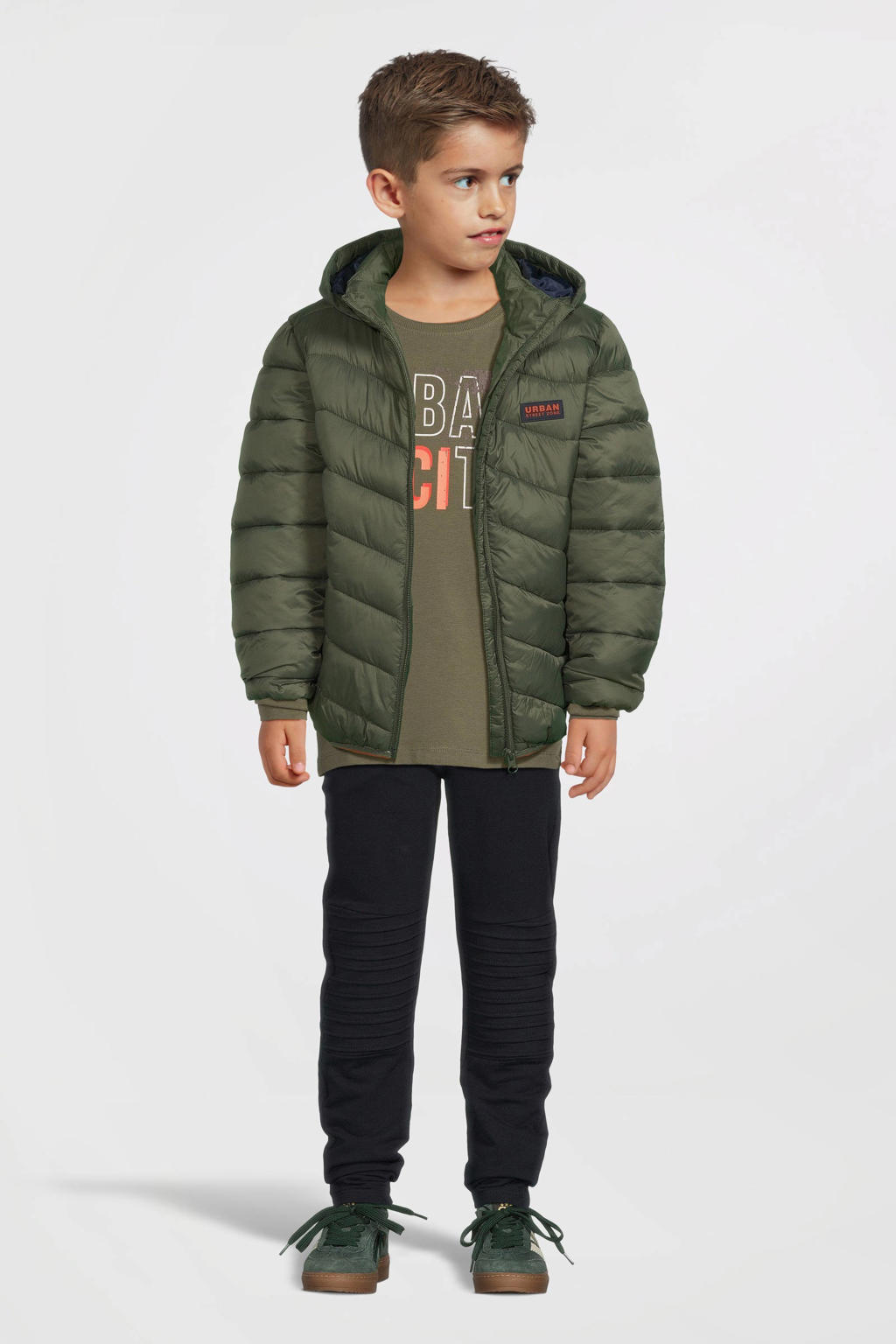 NAME IT KIDS longsleeve NKMVUX met printopdruk groenbruin
