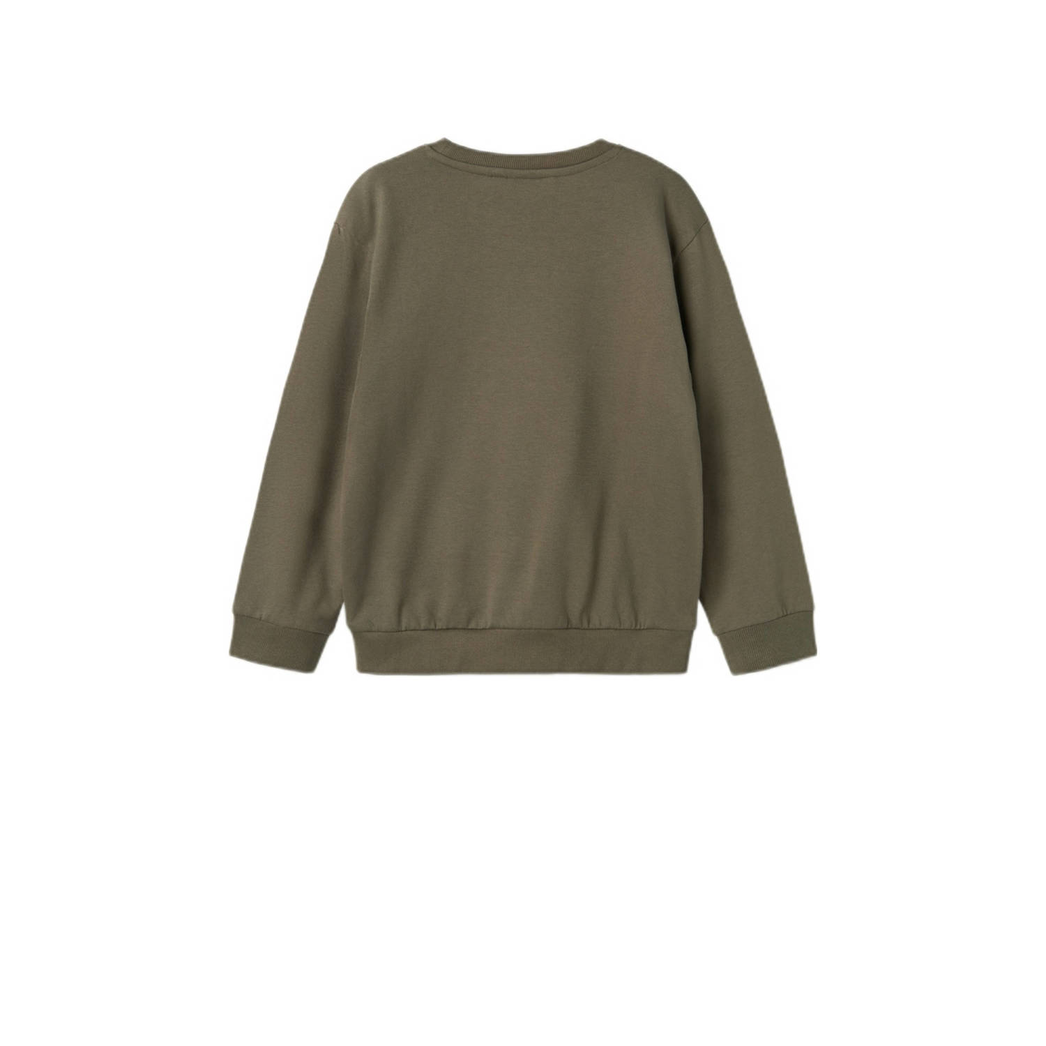 NAME IT KIDS sweater NKMVANCE met printopdruk donkergroen