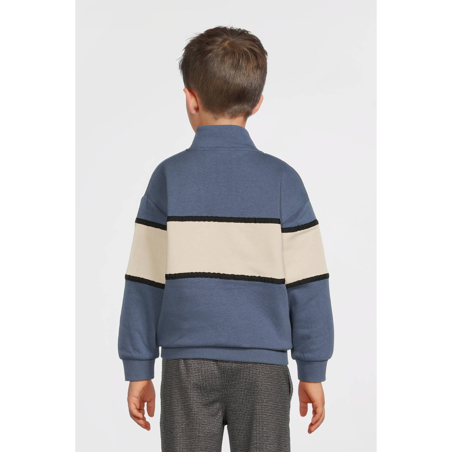 NAME IT KIDS sweater NKMOBORDE blauw ecru