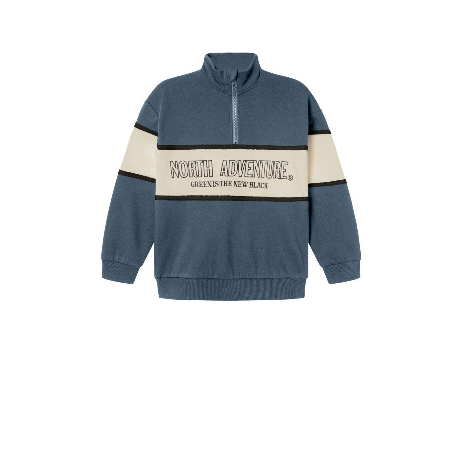 NAME IT KIDS sweater NKMOBORDE blauw ecru